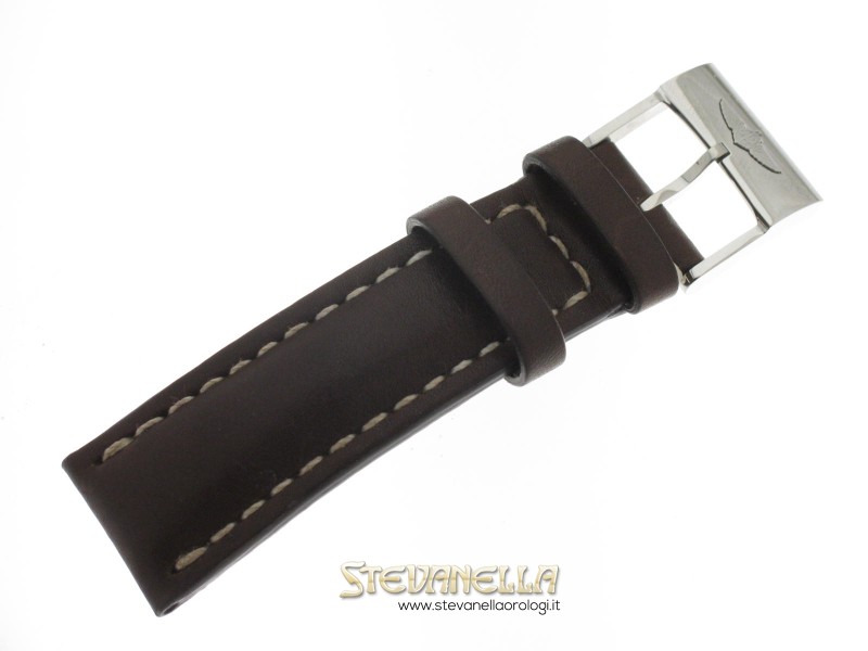 Cinturino In Pelle Nera Per Orologio Breitling Misura Attacco Ansa Mm 22 Fibbia Mm 19 Spezzoni 80 -120 Ref 1261 - Gioielleria Mario Sessa - Foto 2