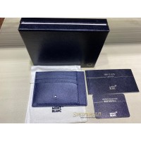 MONTBLANC bustina porta carte credito blu navy saffiano 