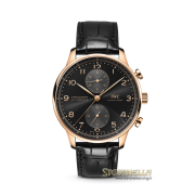 IWC Portughese Chronograph nero IW371625 oro rosa 18kt nuovo 